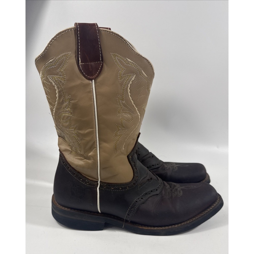 Mens Patron Cowboy Boots two tone brown and tan size 11